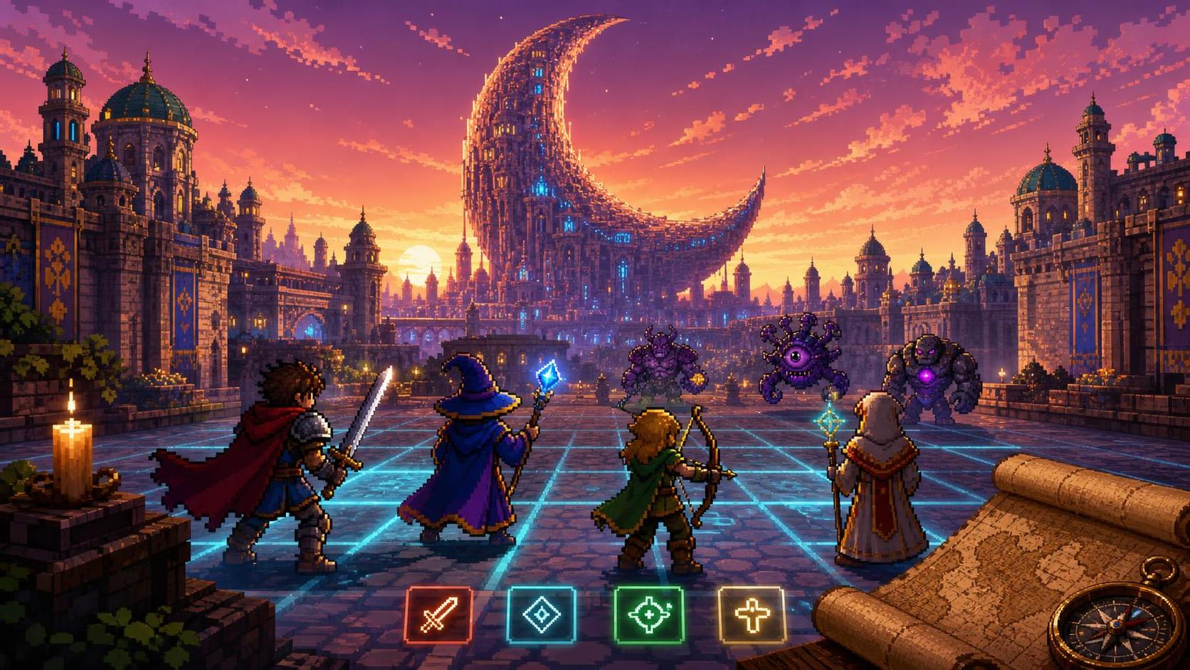 Crescent Tower: RISING anuncia un RPG de turnos 8-bit para PC